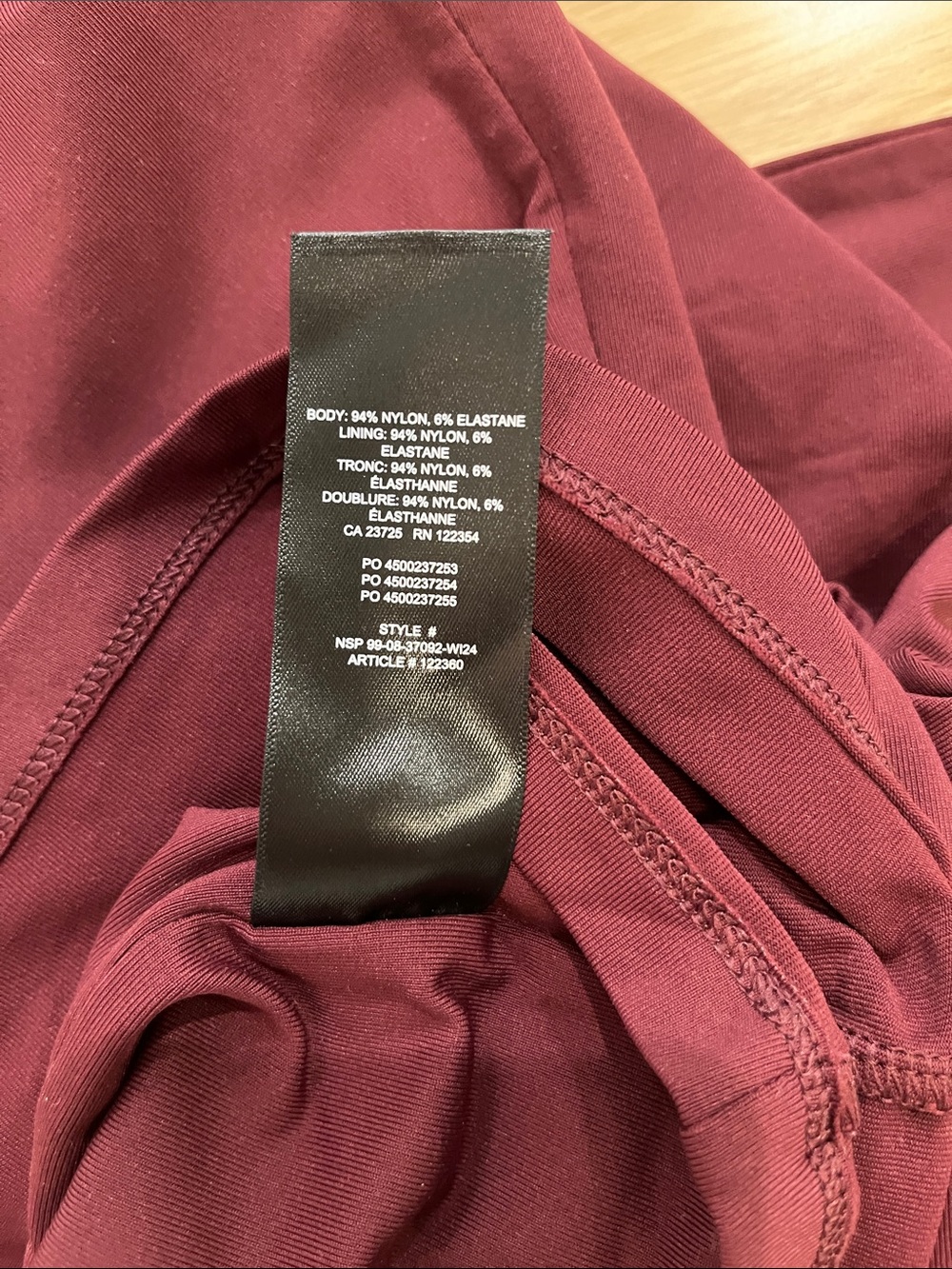 Aritzia Contour Long Sleeve Dress - Burgundy - Picture 6 of 6